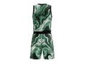 Custom Green, White & Black Basketball Sublimated Uniform