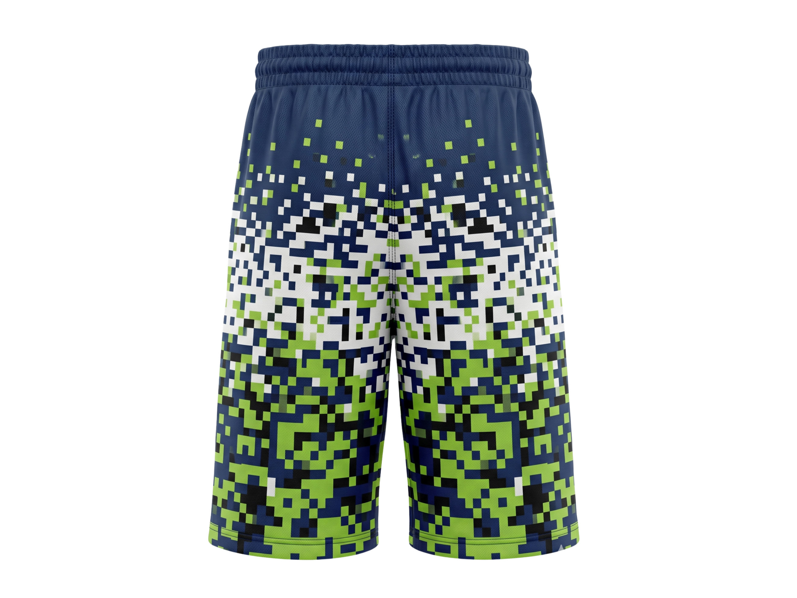 Custom Navy Lime Pixel Sublimated Basketball Shorts | Wholesale Basketball Shorts Manufacturer