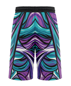 Custom Purple Teal Wave Sublimated Basketball Shorts | Wholesale Basketball Shorts Manufacturer