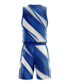 Royal Blue, White & Light Blue Custom Basketball Sublimated Uniform
