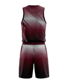 Custom Burgundy, Silver Gray & Black Basketball Sublimated Uniform