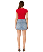 Custom Women’s Light Blue Denim Mini Skirt for Private Labels