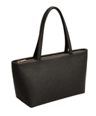 B2B Black Leather Tote Bag with Zip Closure Low MOQ Manufacturer