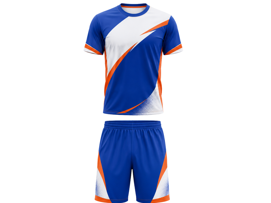 Blue, White & Orange ESports Uniform – Custom Team Gaming Jersey & Shorts, Wholesale Bulk design preview