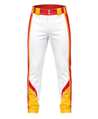 Custom White Red Yellow Baseball Pants | Wholesale Team Uniform Pants for Bulk Orders