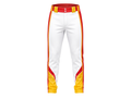 Custom White Red Yellow Baseball Pants | Wholesale Team Uniform Pants for Bulk Orders