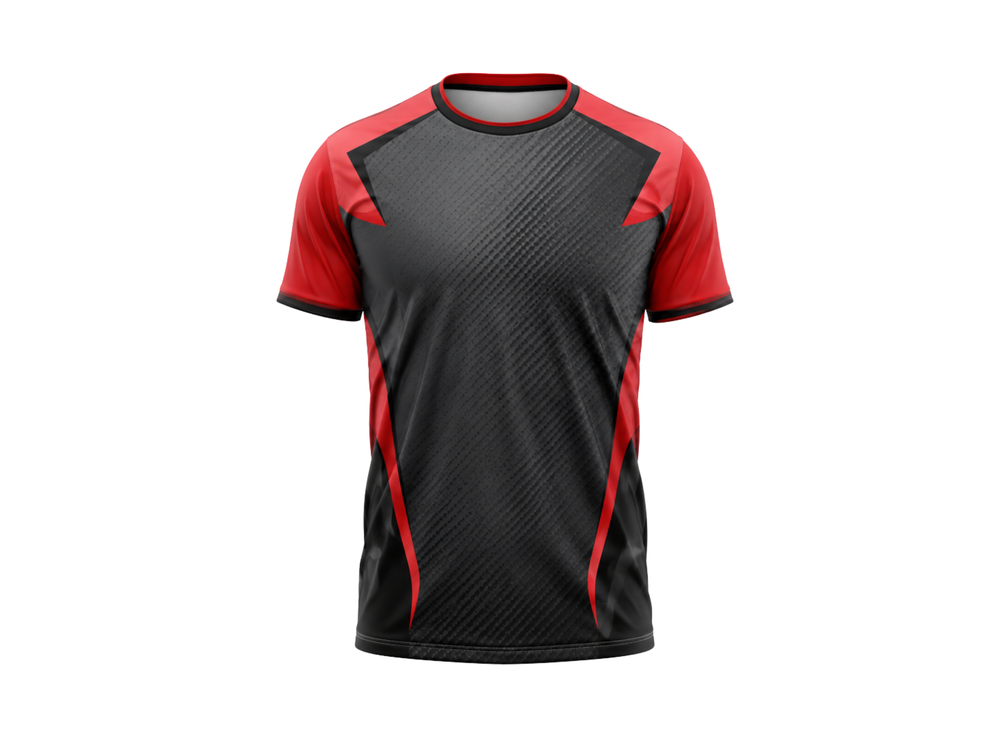Black & Red ESports Jersey – Custom Team Gaming Uniform, Wholesale Bulk, Low MOQ front design preview