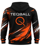 Custom Teqball Hoodie – Black Orange Graphic Teamwear for Wholesale Sports Buyers