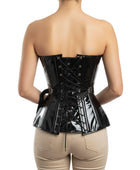 Black PVC Overbust Corset Wholesale | Glossy Gothic Bustier Corset Manufacturer