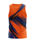 Basketball Tank Top – Custom Orange Navy Sublimated Design | Wholesale Manufacturer