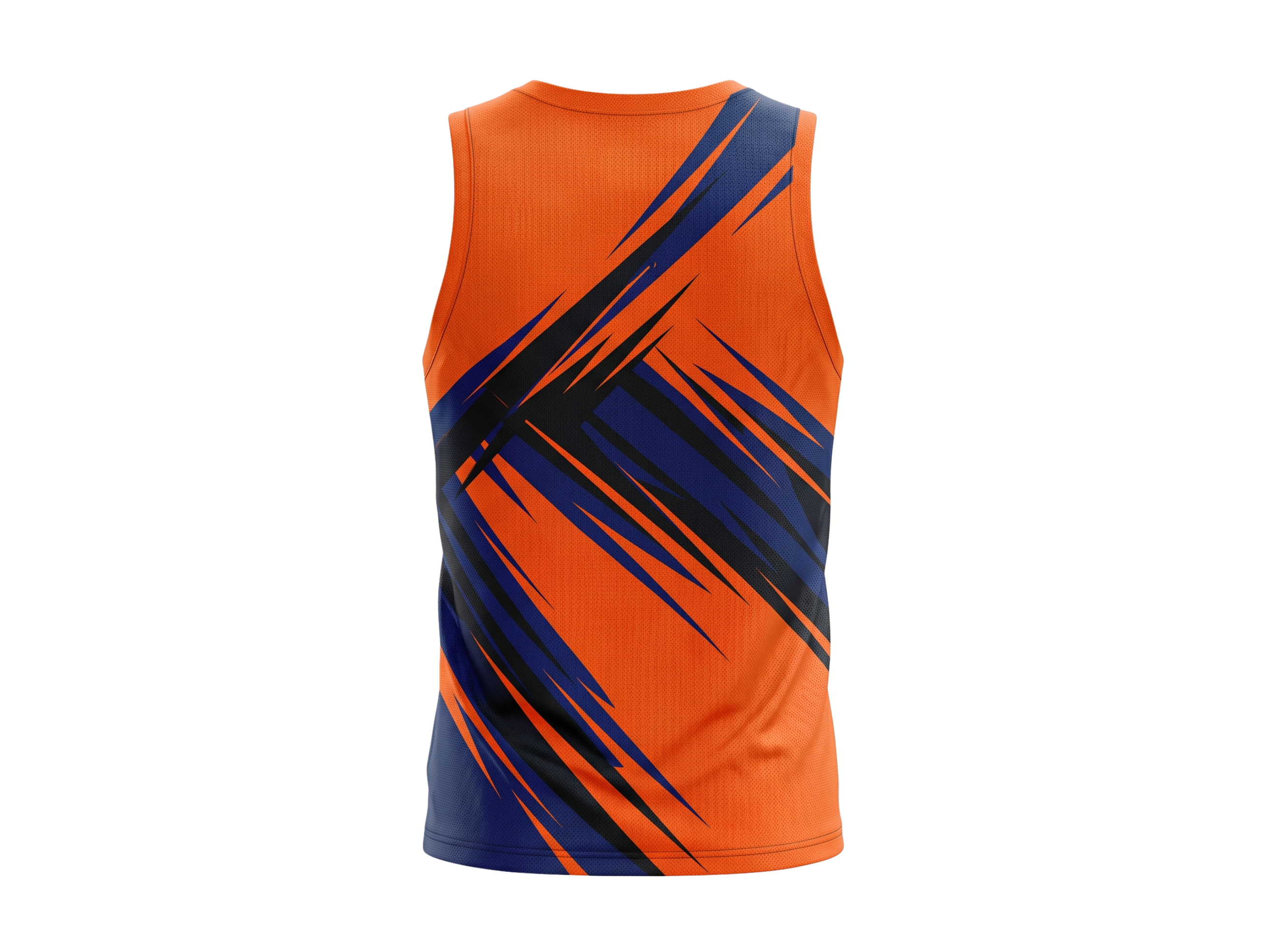 Basketball Tank Top – Custom Orange Navy Sublimated Design | Wholesale Manufacturer