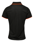 Ladies Contrast Pique Polo Shirt Black and Orange | B2B Low MOQ Hospitality Workwear Manufacturer