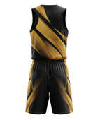 Custom Black & Gold Basketball Sublimated Uniform