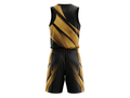 Custom Black & Gold Basketball Sublimated Uniform