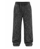 Custom Black Acid Wash Screen Printing Jogger Pants B2B