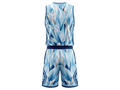 Custom Light Blue, White & Navy Basketball Sublimated Uniform