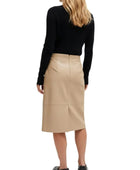 Women’s Lamb Leather Wrap Midi Skirt Wholesale | Custom Private Label Leather Skirt Manufacturer