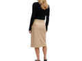 Women’s Lamb Leather Wrap Midi Skirt Wholesale | Custom Private Label Leather Skirt Manufacturer