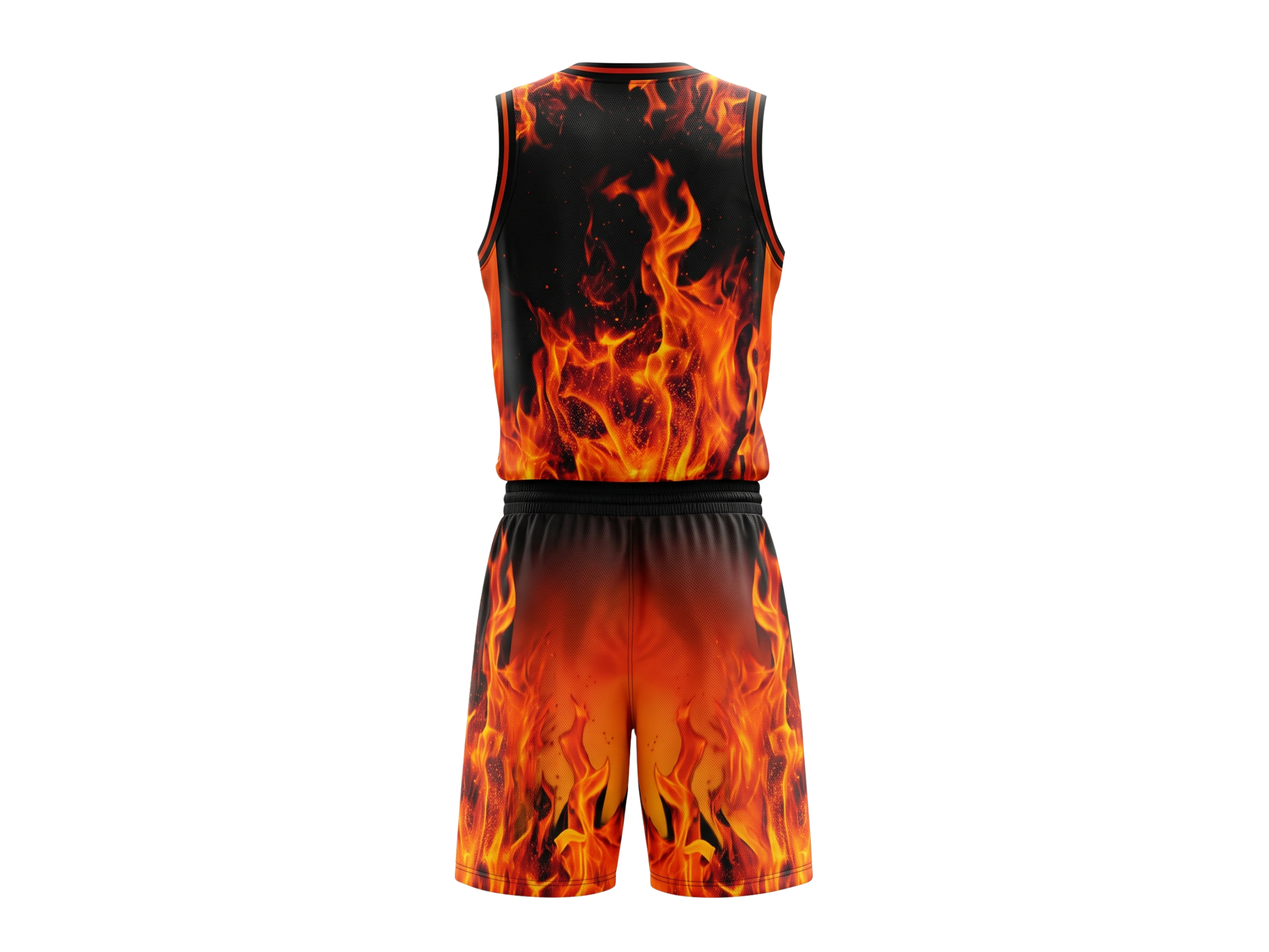 Custom Black, Orange & Red Basketball Sublimated Uniform