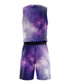 Custom Purple, Lavender, White & Black Basketball Sublimated Uniform