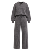 Custom Women’s Acid Wash Grey Bomber Fleece Co-Ord Set B2B