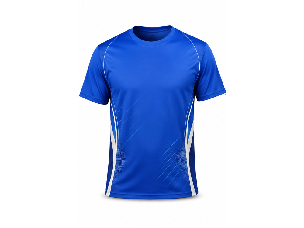 Blue & White Athletic Shirt – Team Performance Jersey, Wholesale Bulk, Low MOQ front design preview