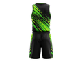 Custom Black & Neon Green Basketball Sublimated Uniform