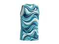 Basketball Tank Top – Custom Sublimated Aqua Blue Wave Design | Wholesale Manufacturer