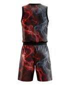 Custom Black, Red & Gray Smoke Basketball Sublimated Uniform