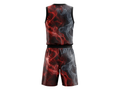 Custom Black, Red & Gray Smoke Basketball Sublimated Uniform