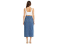 Custom Women’s Button-Front Denim Midi Skirt for Private Labels