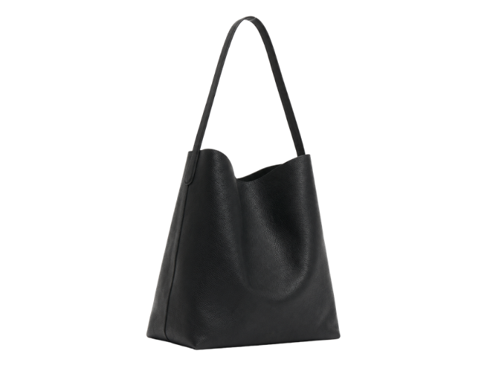 B2B Leather Shoulder Tote Bag Black Low MOQ Manufacture front design preview