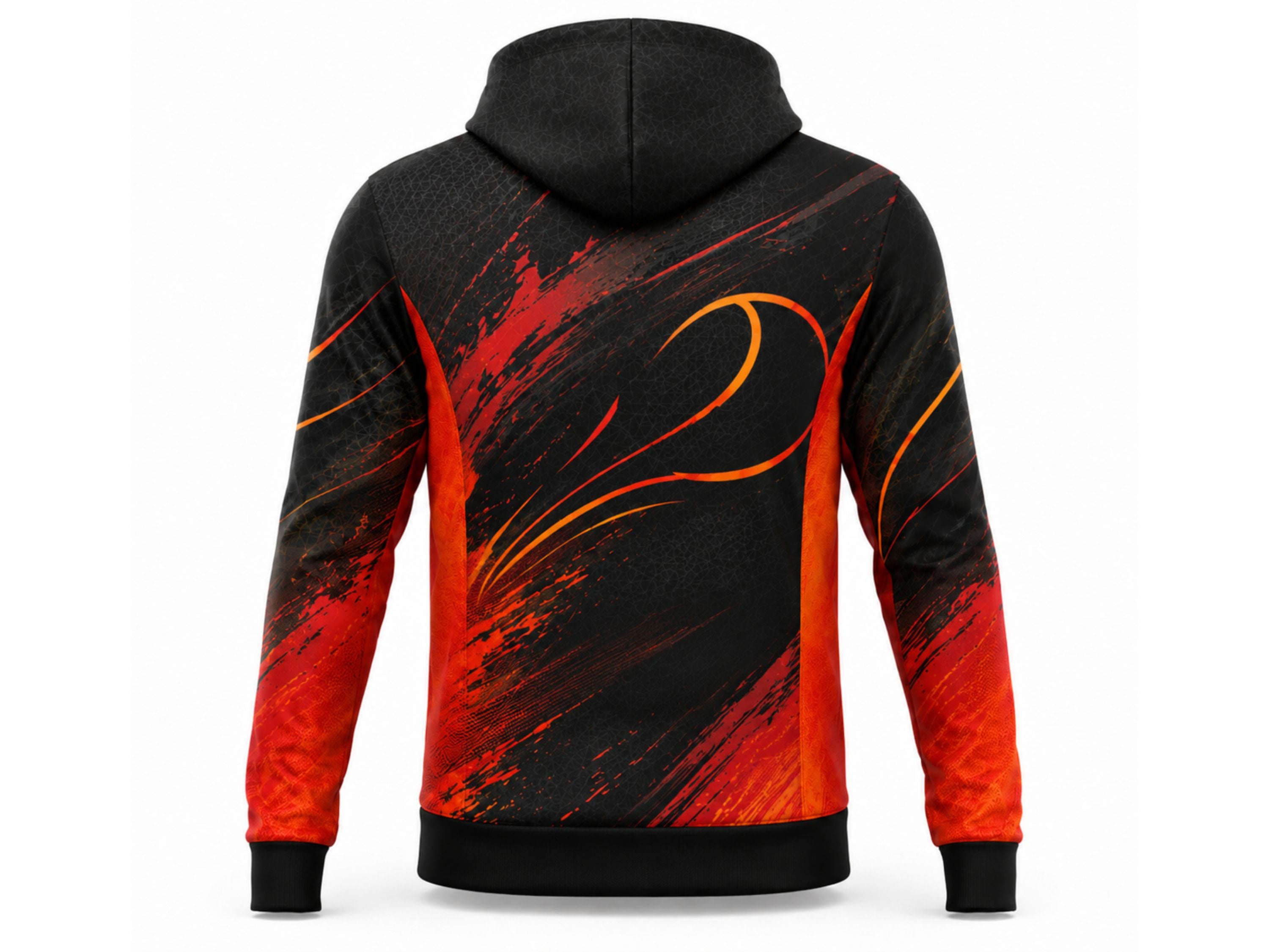 Custom Black Tennis Hoodie – Red Orange Team Warm-Up Hoodie for Clubs