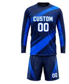 Custom Navy Soccer Training Wear | Wholesale Long Sleeve Team Kit for Bulk Orders