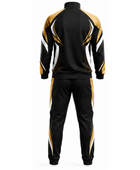 Custom Black Gold Rugby Tracksuit | Wholesale Team Warmup Jacket and Pants Set