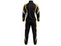 Custom Black Gold Rugby Tracksuit | Wholesale Team Warmup Jacket and Pants Set