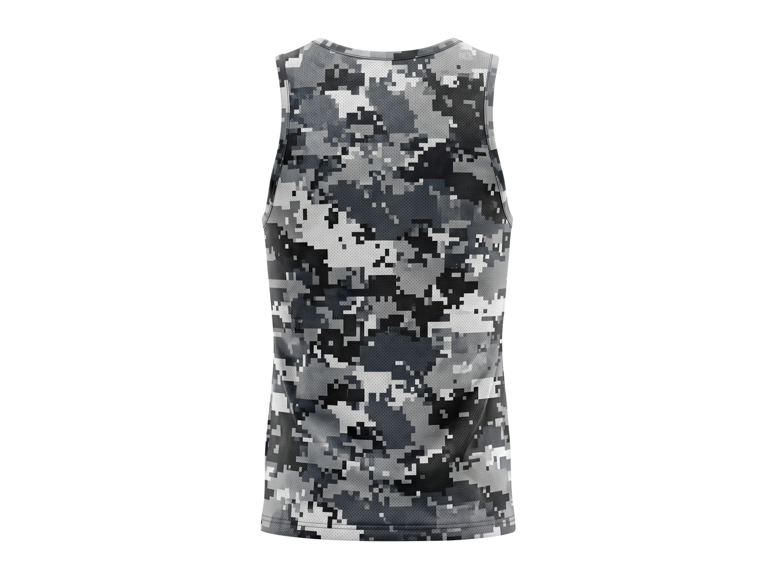 Basketball Tank Top – Custom Gray Digital Camo Sublimated Design | Wholesale Manufacturer