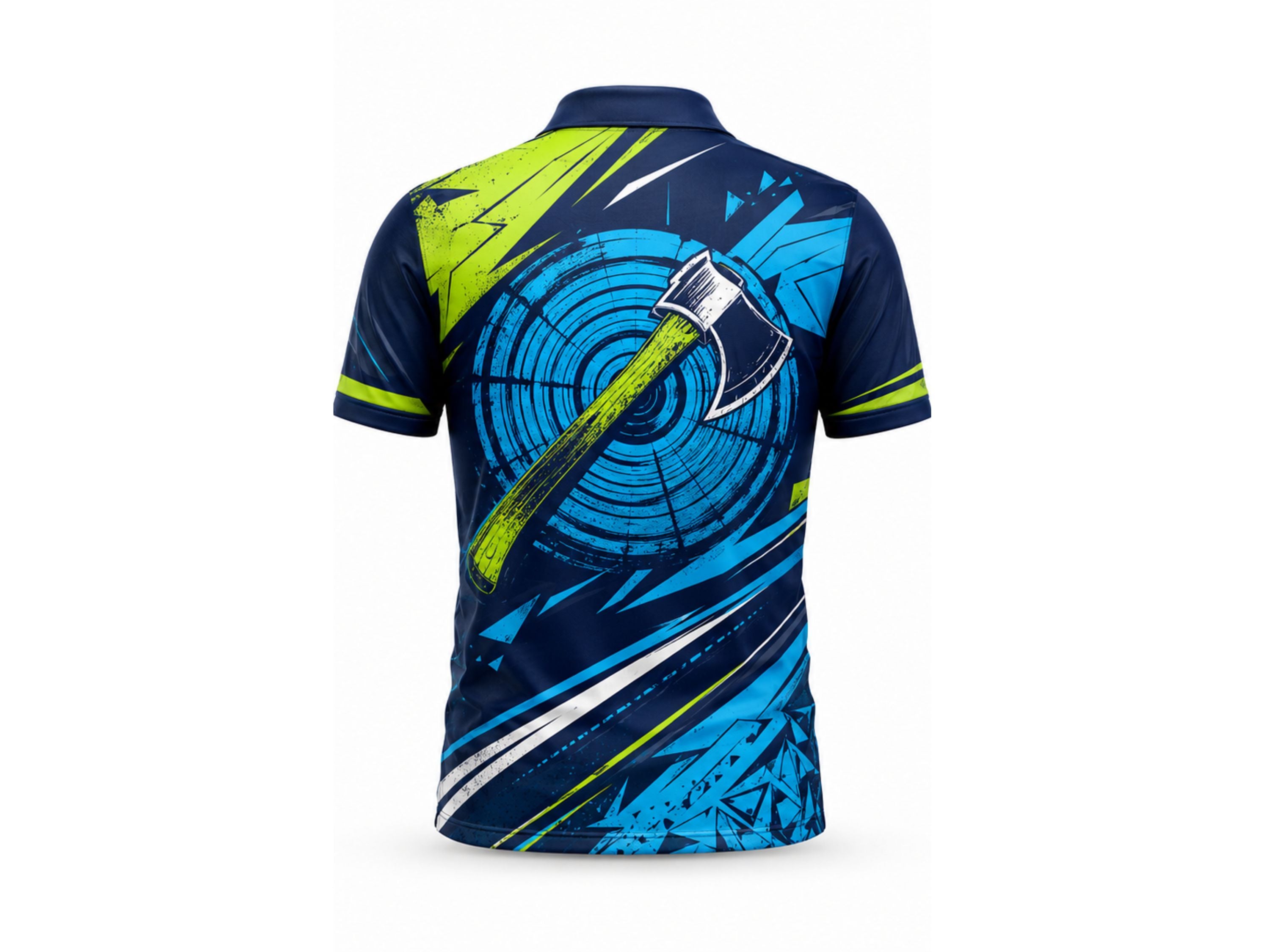Navy & Teal Axe Throwing Jersey – Bulk Team Jersey, Low MOQ, Wholesale Performance Sportswear