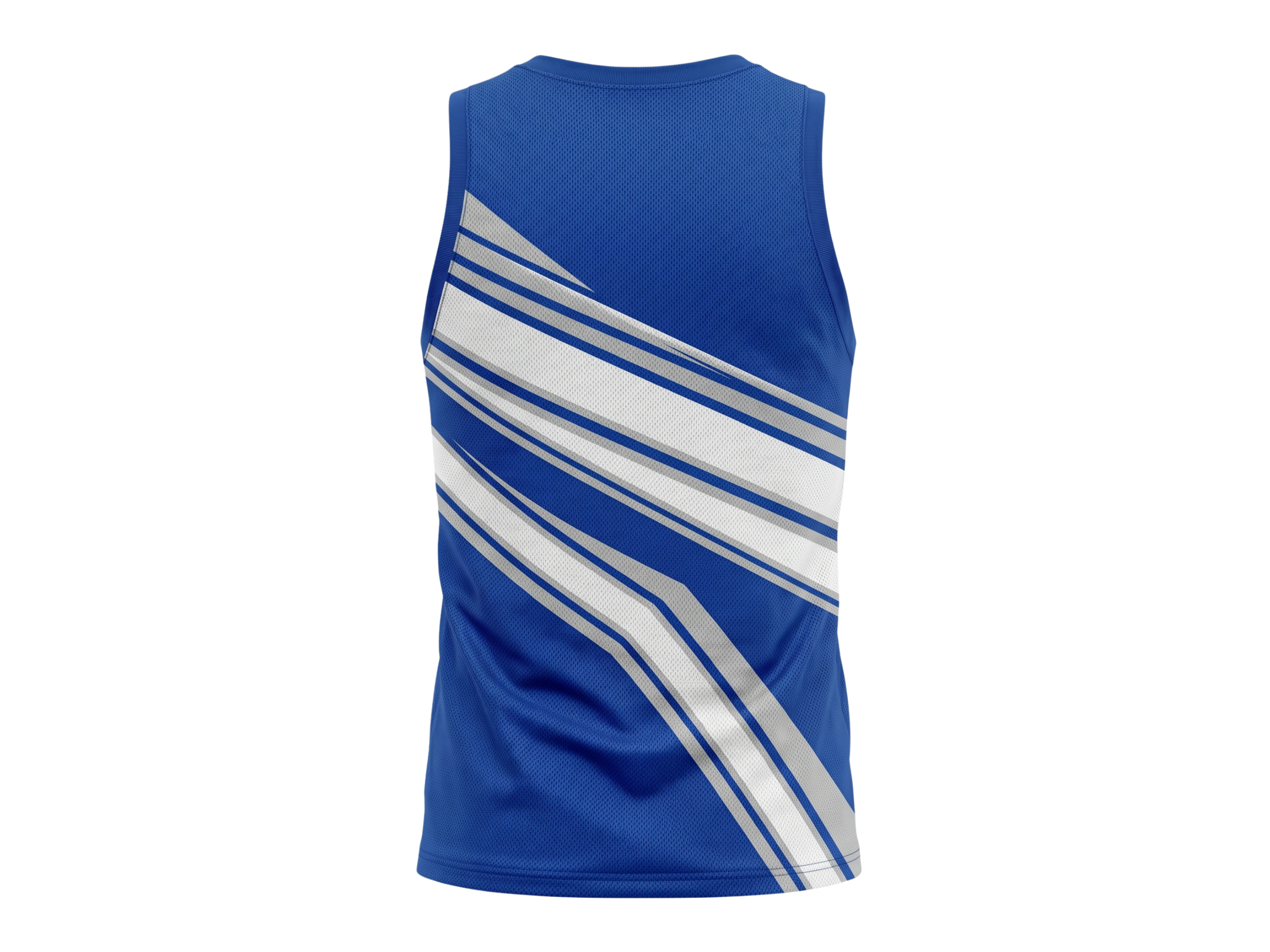 Basketball Tank Top – Custom Sublimated Royal Blue White Diagonal Design | Wholesale Manufacturer