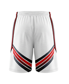 Custom White, Red, Black & Gray Basketball Sublimated Shorts
