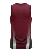 Basketball Tank Top – Custom Sublimated Burgundy Gray Side Panel Design | Wholesale Manufacturer
