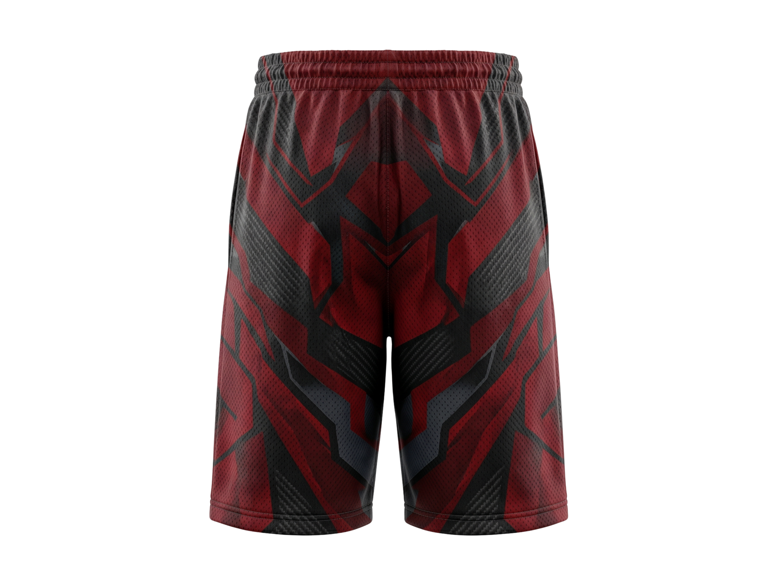 Custom Maroon, Black & Charcoal Gray Basketball Sublimated Shorts