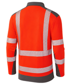 Railway Reflective Long-Sleeve Polo Shirt Orange and Grey | B2B Low MOQ Railway Workwear Manufacturer