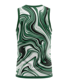 Basketball Tank Top – Custom Sublimated Green Marble Swirl Design | Wholesale Manufacturer