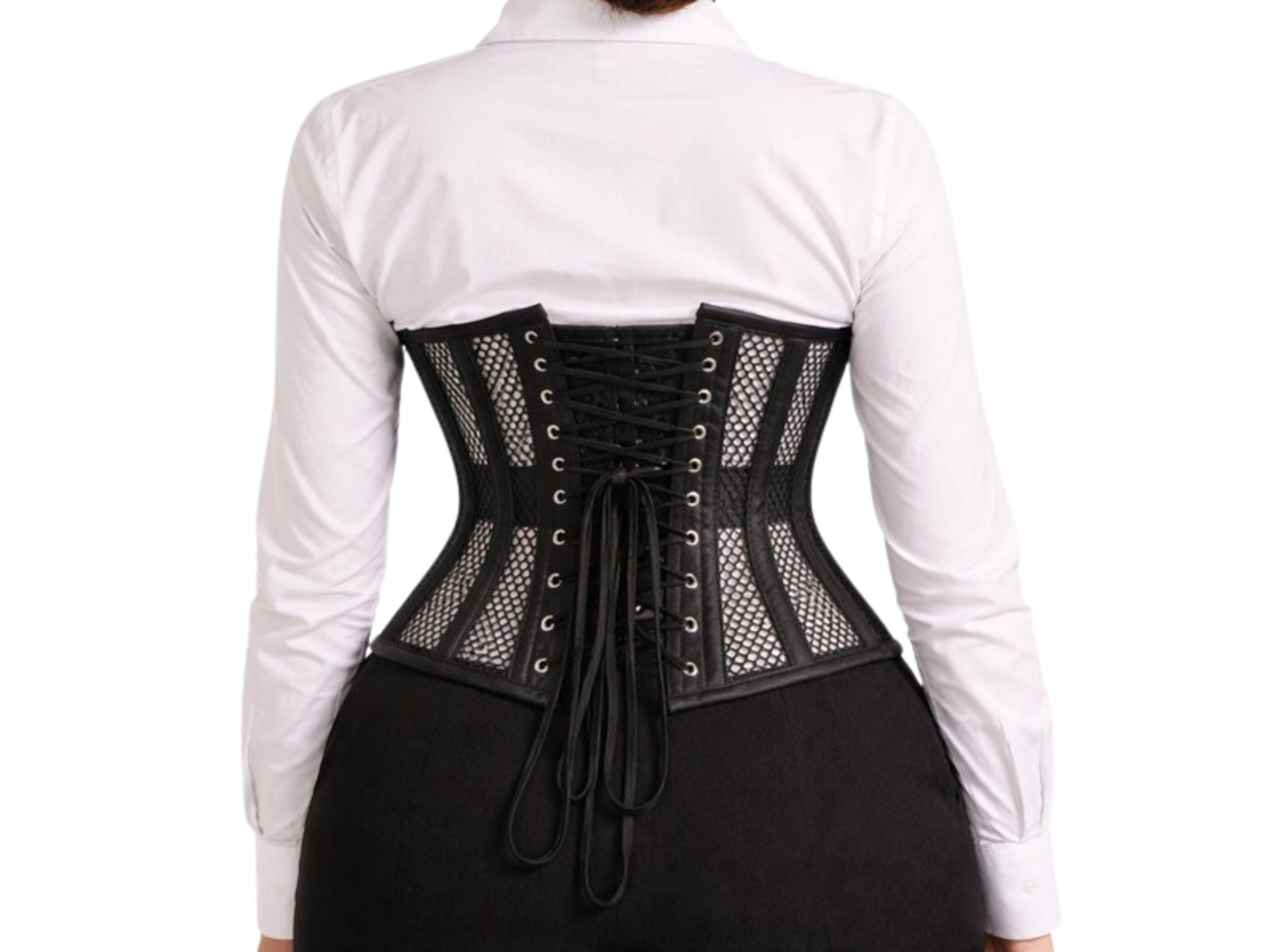 Black Mesh Underbust Corset Wholesale | Steel Boned Waist Cincher Corset Top Manufacturer