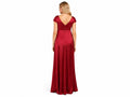 Wholesale Red Satin Maternity Prom Dress, Custom V Neck Formal Gown Manufacturer for Private Label Boutiques