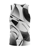 Basketball Tank Top – Custom Sublimated Black White Abstract Curve Design | Wholesale Manufacturer