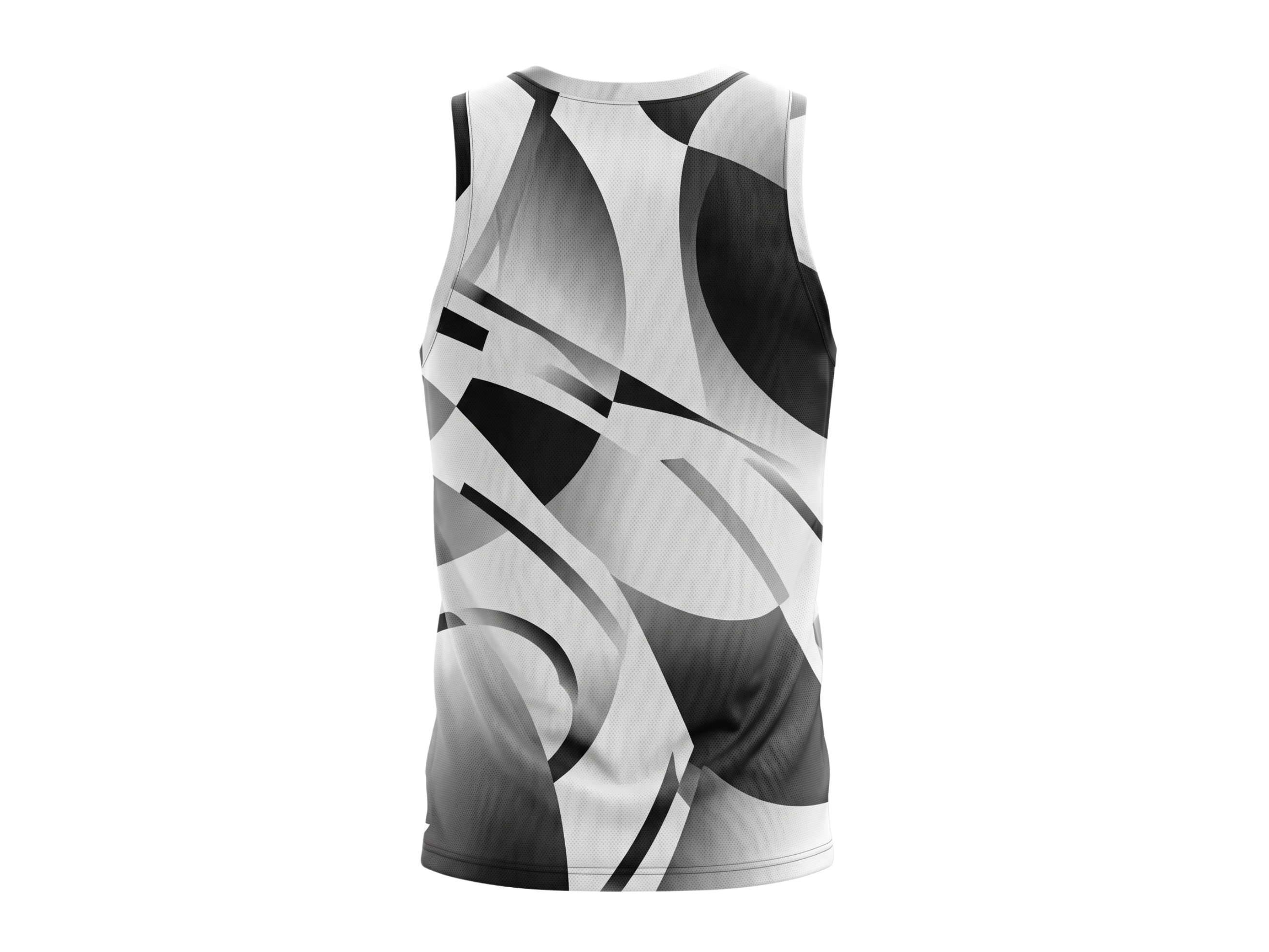 Basketball Tank Top – Custom Sublimated Black White Abstract Curve Design | Wholesale Manufacturer