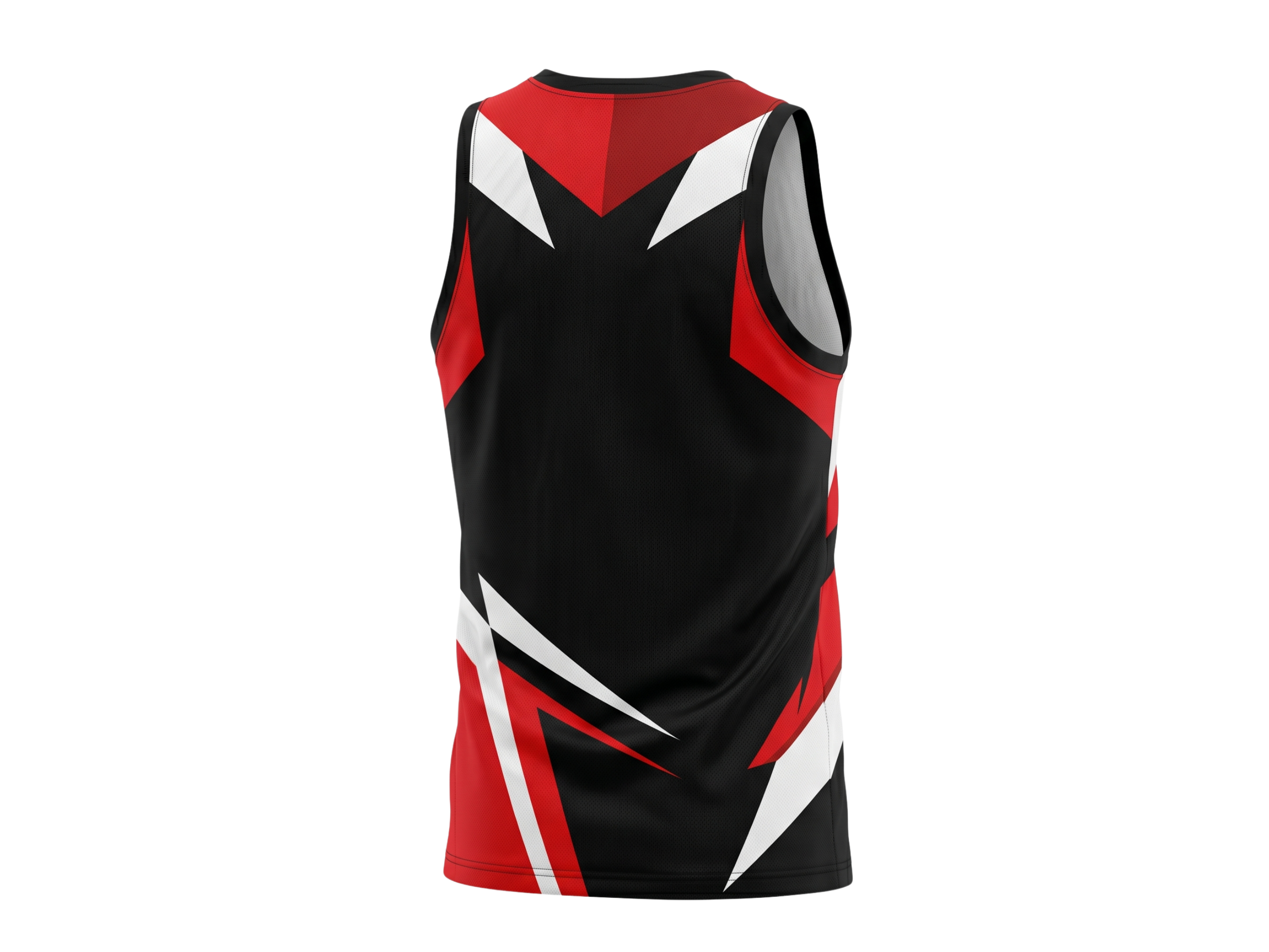 Basketball Tank Top – Custom Sublimated Red Black Zigzag Design | Wholesale Manufacturer