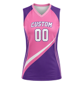 Custom Pink Purple Volleyball Sublimated Vest Jersey – Sleeveless Team Uniform